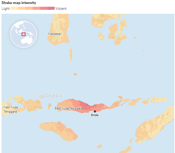 Note: A shakemap represents the ground shaking produced by an earthquake. 
