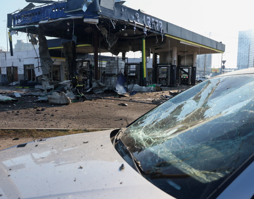 Russia Targets Kyiv Petrol Stations