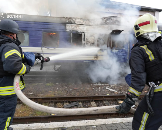Russia Strikes Ukrainian Train Moments After Boris Johnson and European Officials Leave Station
