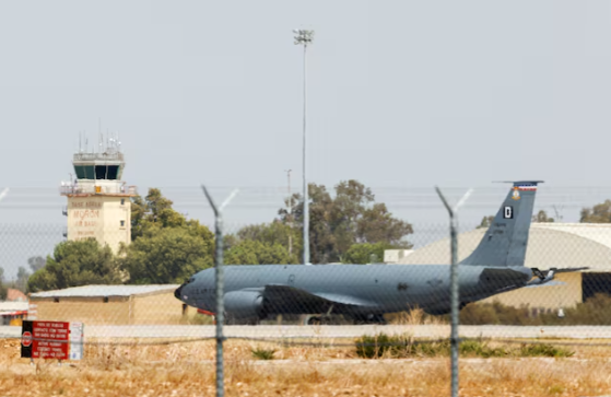 A U.S. Air Force KC-135 Stratotanker, used for aerial refueling, taxis at Spain’s Moron Air Base in 2021.