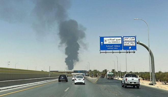 Smoke and Flames Seen Near Riyadh Airport